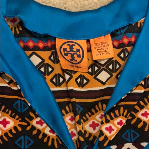 Tory Burch Patterned Tank with Turquoise Trim - Picture 2 of 3